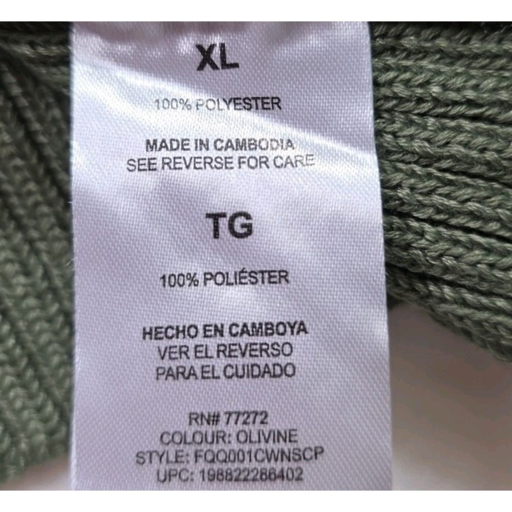 French Connection Olive Knit Dress XL NWT Ribbed Button Front Casual Office - Picture 9 of 11
